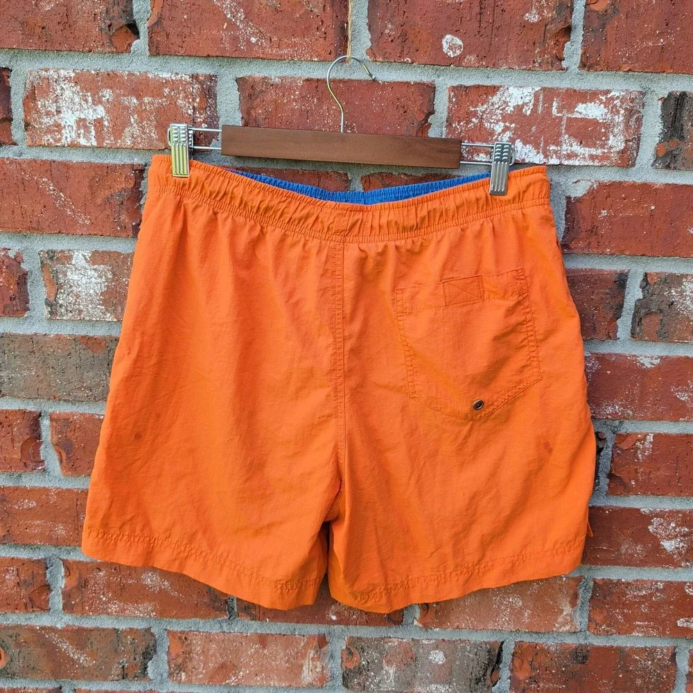 Polo Ralph Lauren Swim Trunks Mens Small Orange Blue Pony Logo 5